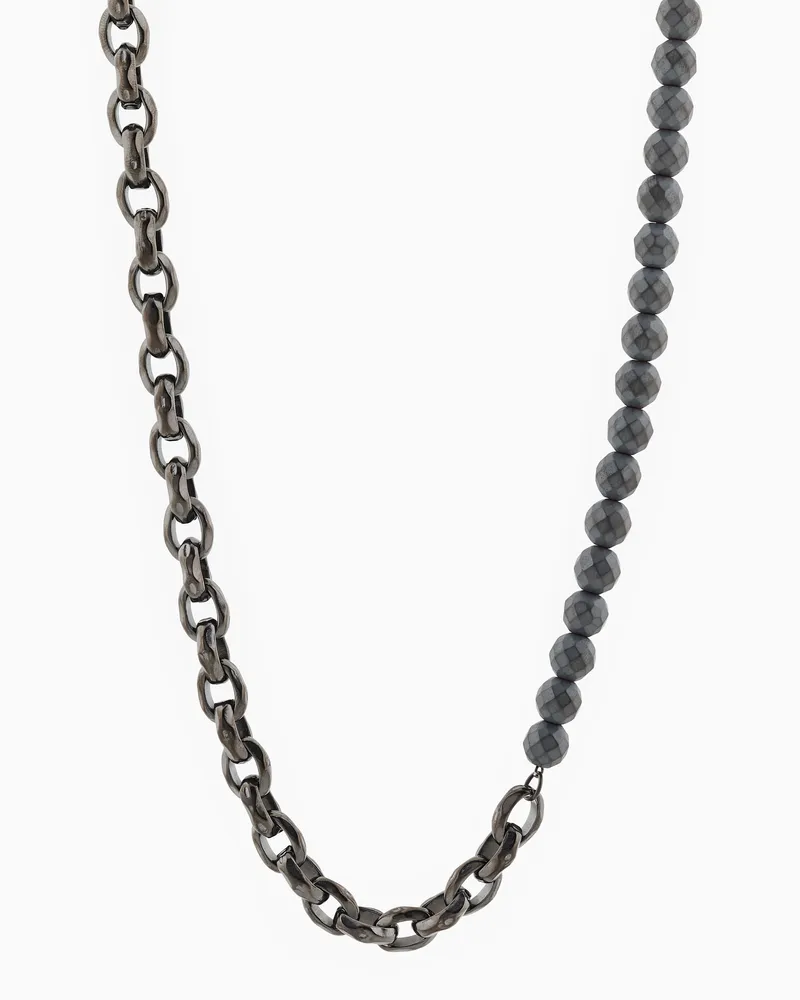 Armani Exchange Anthrazitfarbene Glieder-Kette aus Hämatit Mehrfarbig
