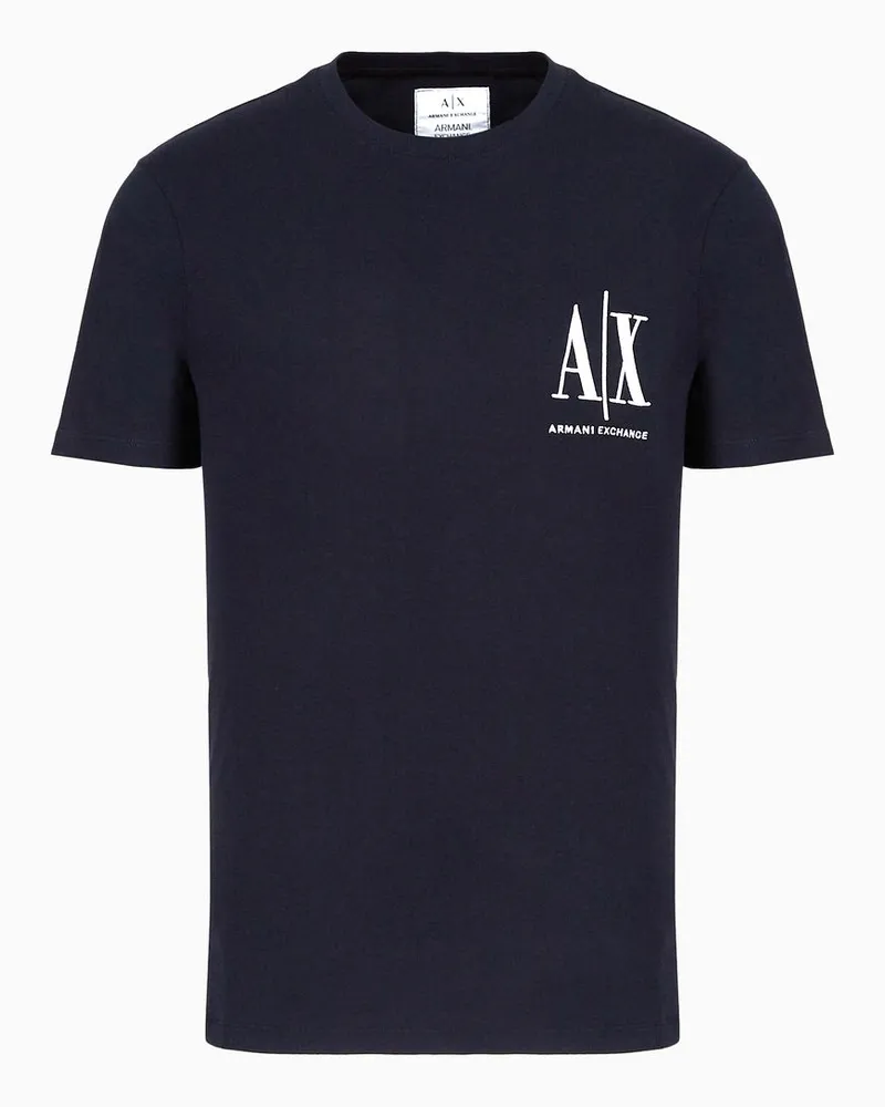 Armani Exchange Jersey-t-shirt In Normaler Passform Marineblau