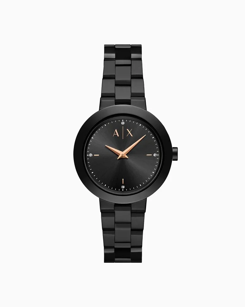 Armani Exchange Uhrenstahlarmbänder Schwarz