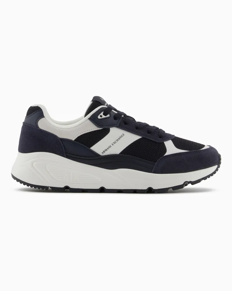 Armani Exchange Oversize-Sneaker mit kontrastierenden Einsätzen Schwarz