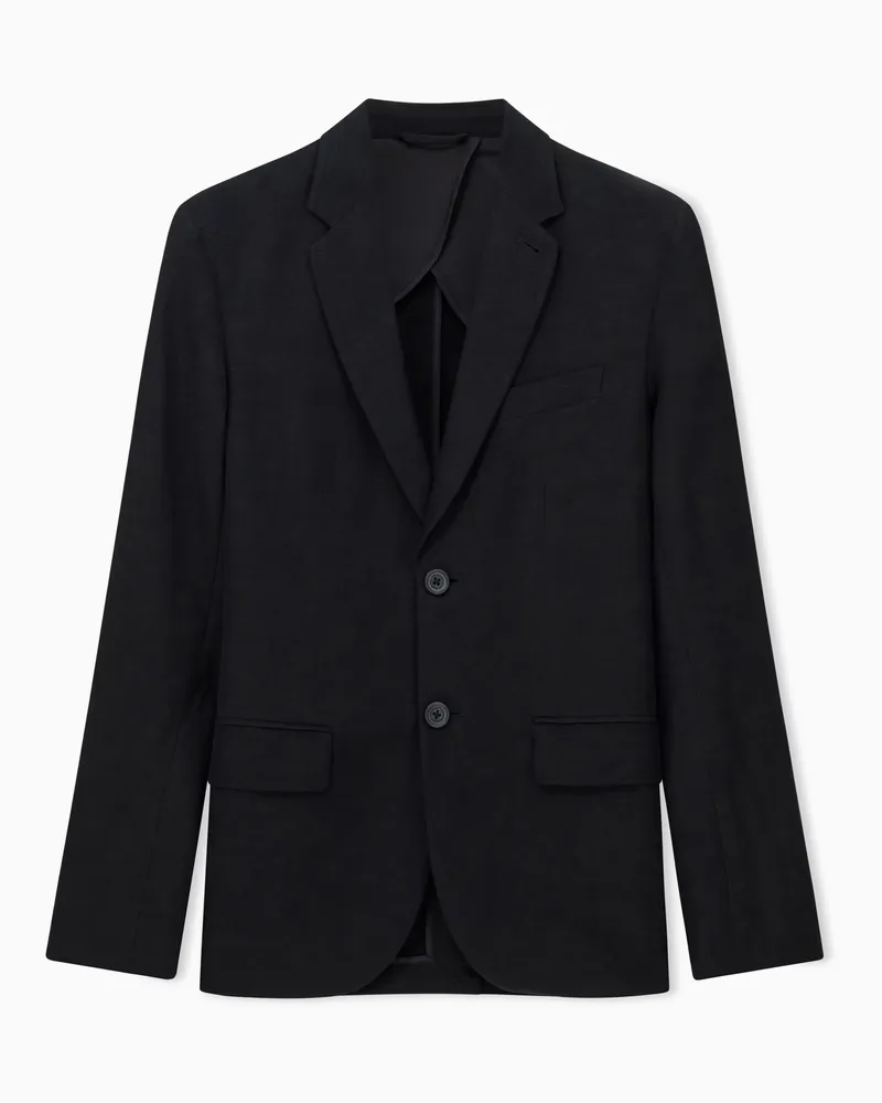 Armani Exchange Einreihige Jacke mit zwei Knöpfen Schwarz