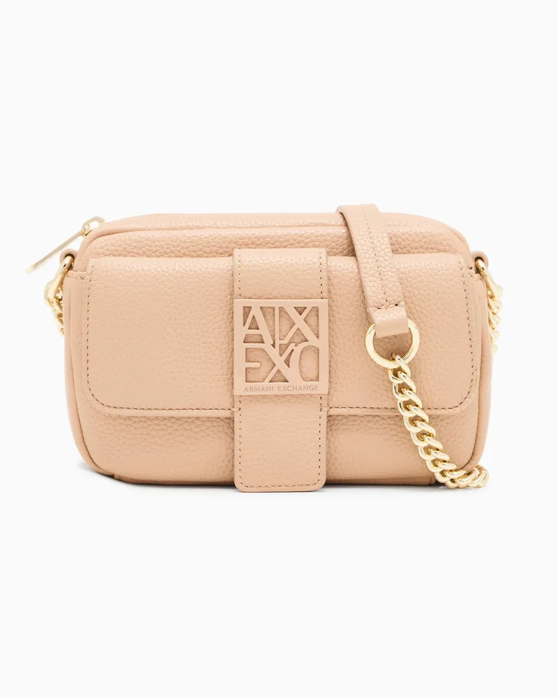 Armani Exchange Mini-Umhängetasche mit Logo Beige