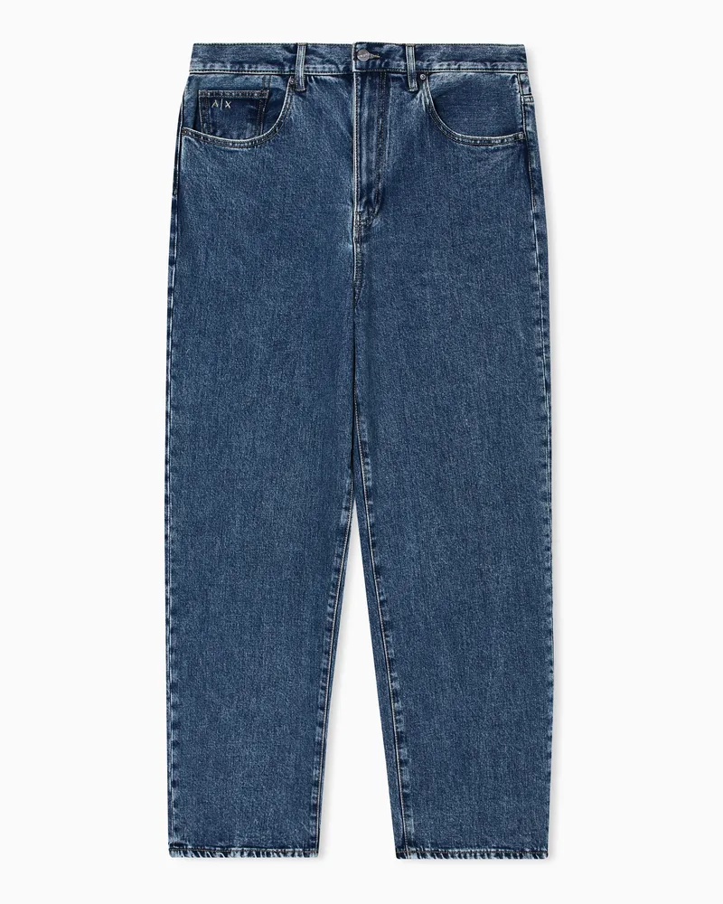 Armani Exchange Loose-Jeans Blau