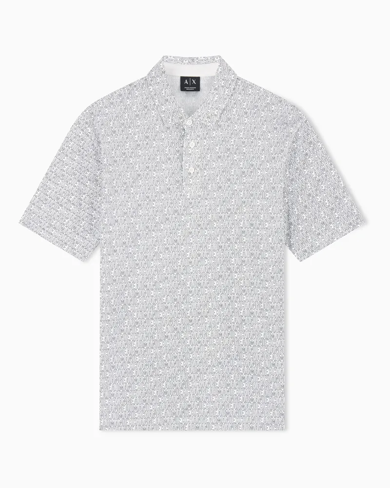Armani Exchange Poloshirt Regular Fit aus Baumwolljersey Weiß