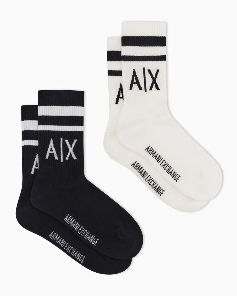 Armani Exchange Set mit 2 Paar Socken aus Baumwollmischung mit Logo Schwarz