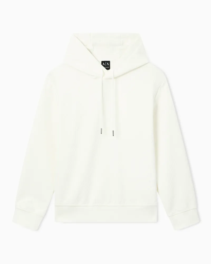 Armani Exchange Stretch Jacquard Hoodie Weiß