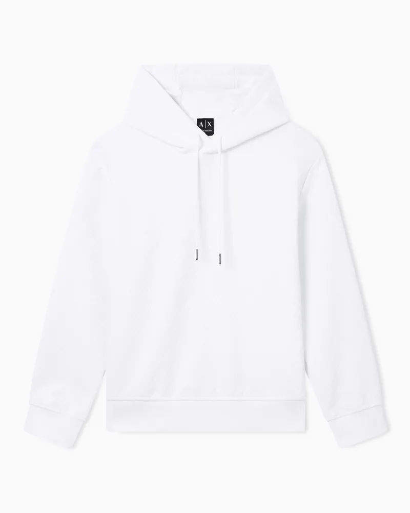 Armani Exchange Stretch Jacquard Hoodie Weiß