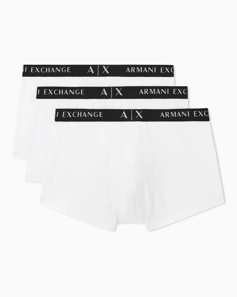 Armani Exchange Dreierpackung Boxershorts mit Logoband Weiß