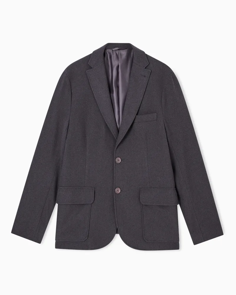 Armani Exchange Einreihige Jacke aus Wollmischung Grau
