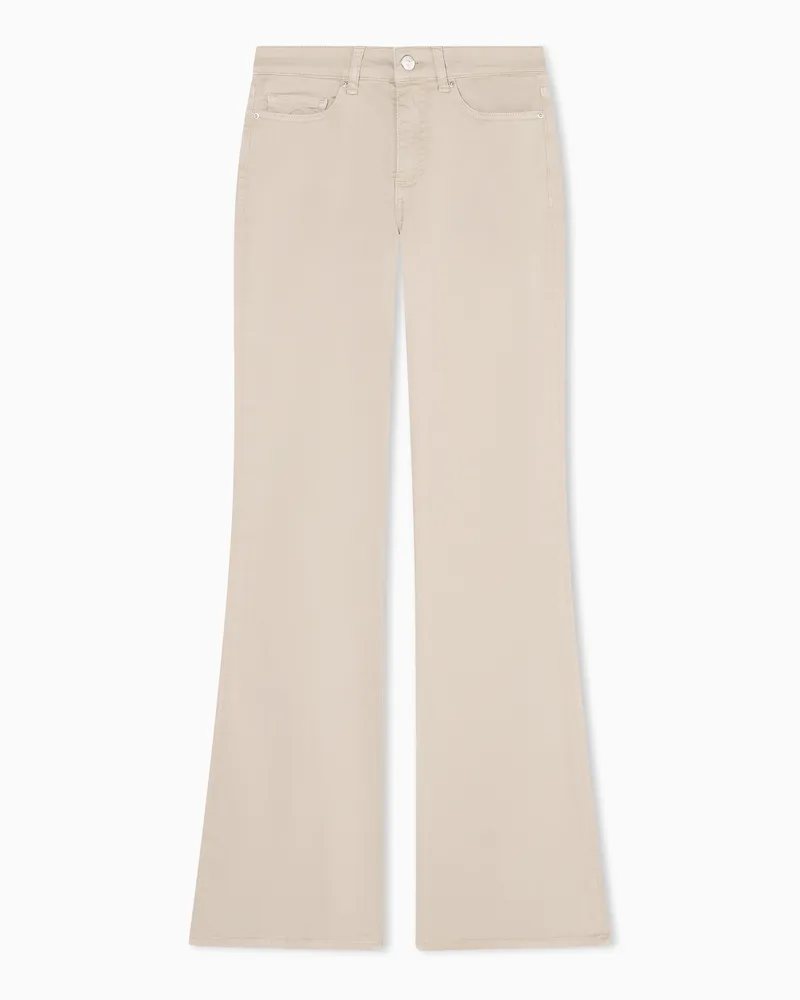 Armani Exchange Schlagjeans aus stückgefärbtem Satin-Stretch Beige