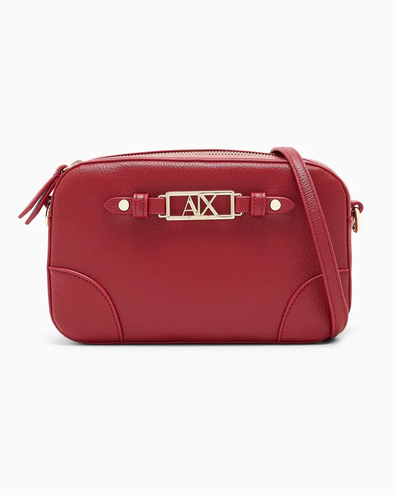 Armani Exchange Umhängetasche mit Reißverschluss und verstellbarem Riemen Rot