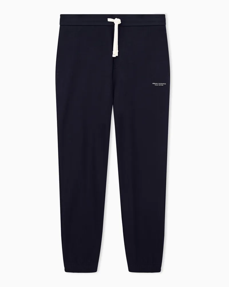 Armani Exchange Hose regularer Schnitt aus Baumwolle French Terry Marineblau
