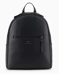 Armani Exchange Halbstarrer Rucksack mit Außentasche Schwarz