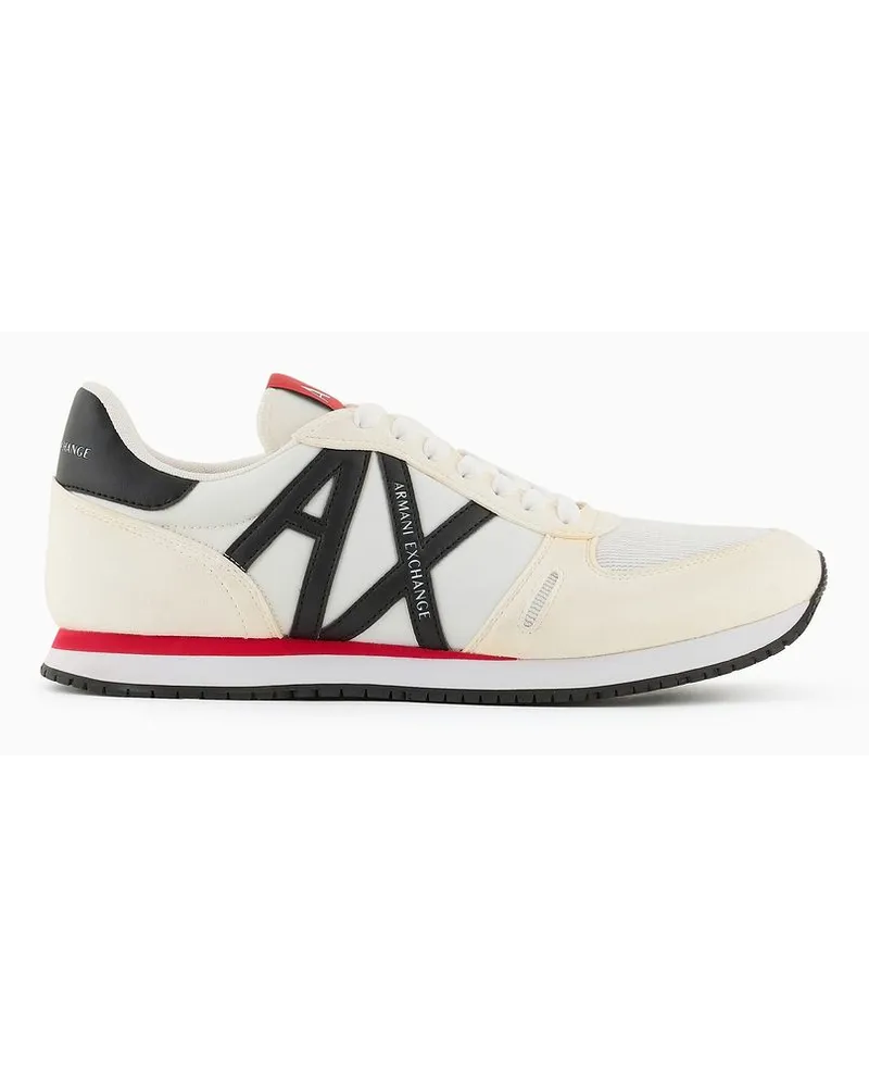 Armani Exchange Sneaker Aus Öko-wildleder, Mesh und Nylon Logo