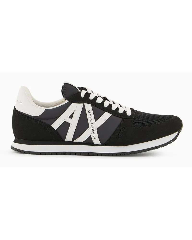 Armani Exchange Sneaker Aus Öko-wildleder, Mesh und Nylon Logo