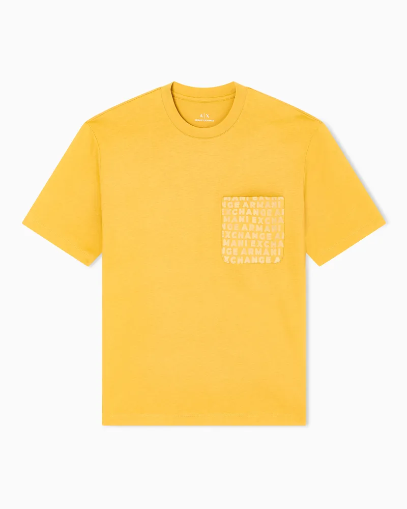 Armani Exchange T-Shirt im Regular Fit mit Logotasche Gelb