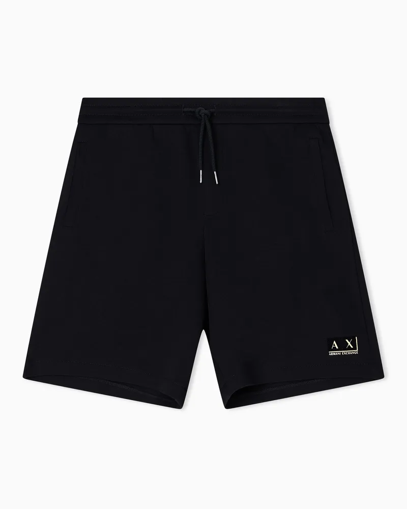 Armani Exchange Bermudashorts aus Fleece-Stoff Schwarz
