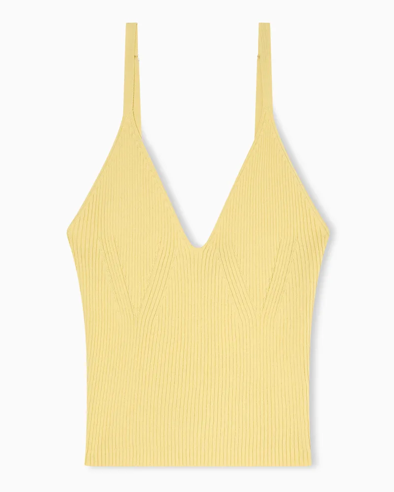 Armani Exchange Knitted Top in technical fabric Gelb