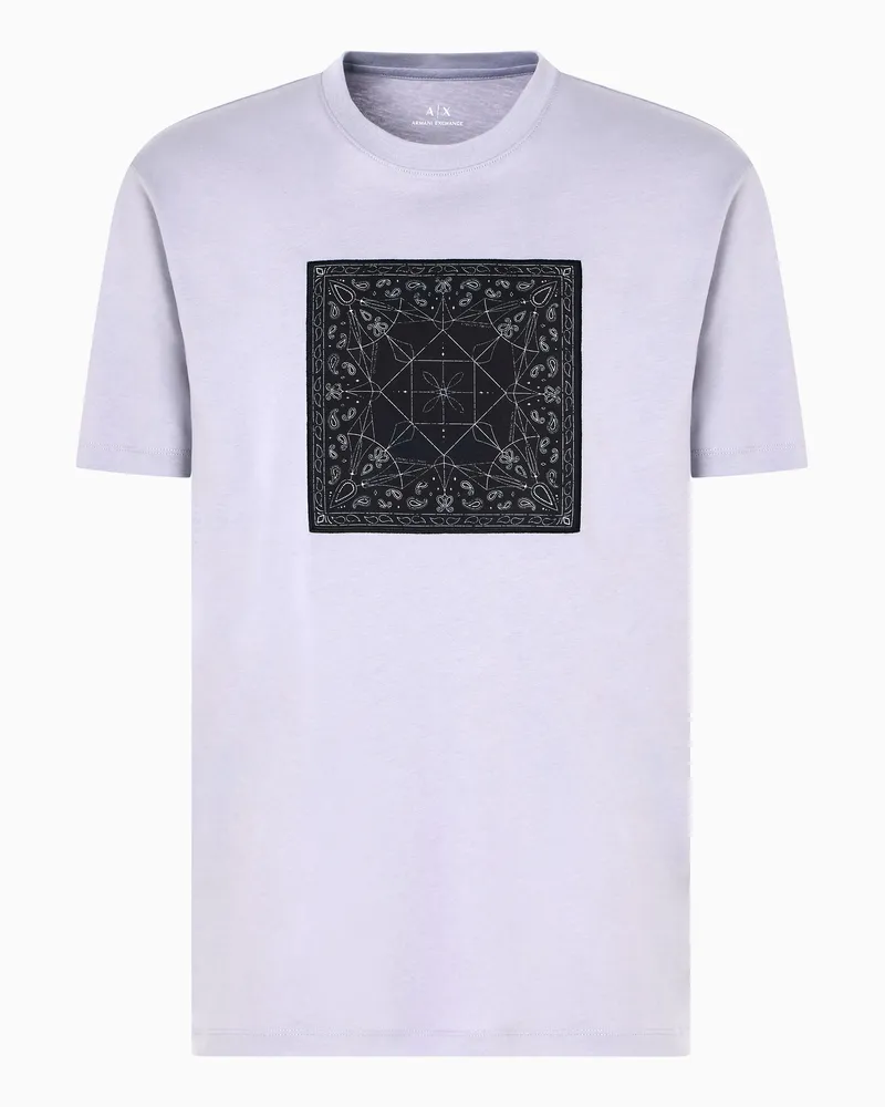 Armani Exchange T-Shirt im Regular Fit mit Kaleidoskop-Print Violett