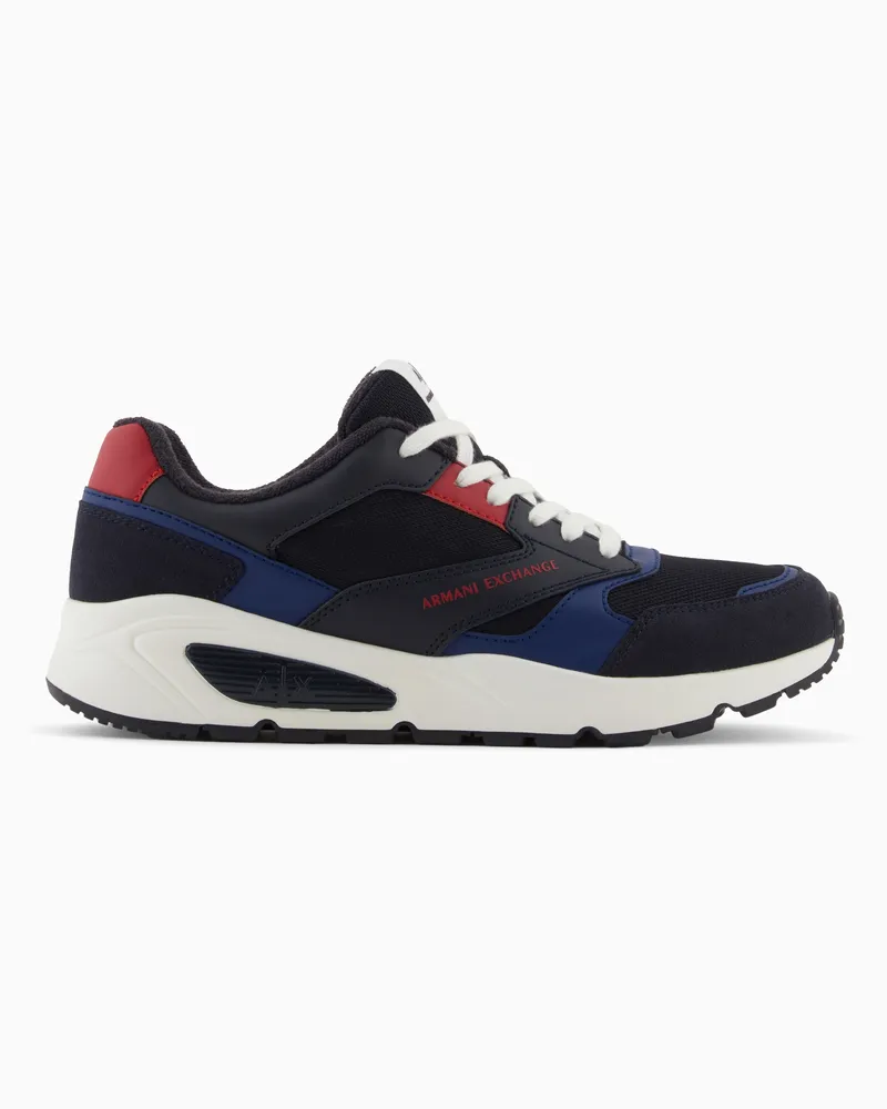 Armani Exchange Sneaker mit kontrastierenden Einsätzen Blau
