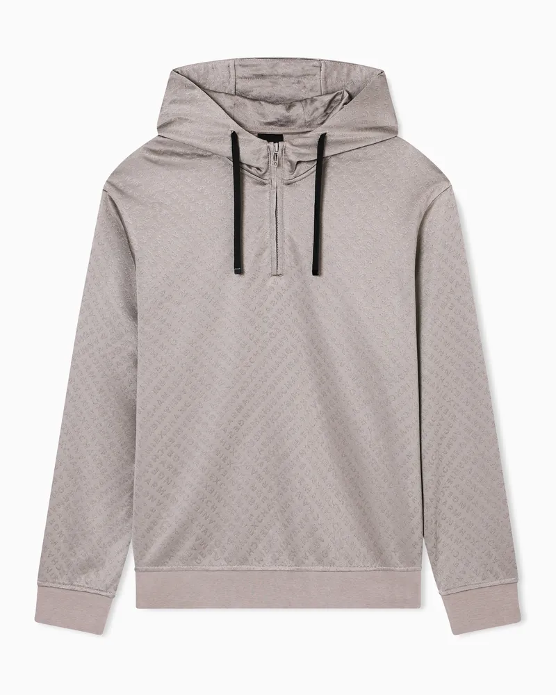 Armani Exchange Kapuzenpullover mit Mikrostruktur Braun