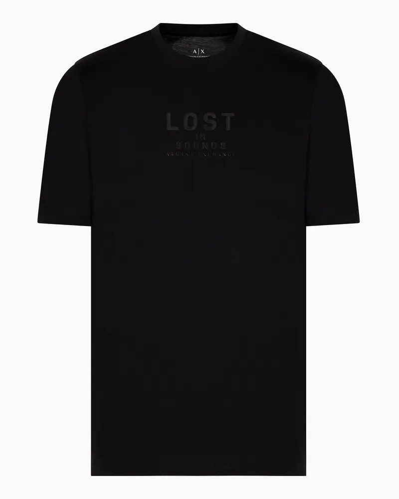 Armani Exchange Slim Fit T-Shirt Lost in Sound Schwarz