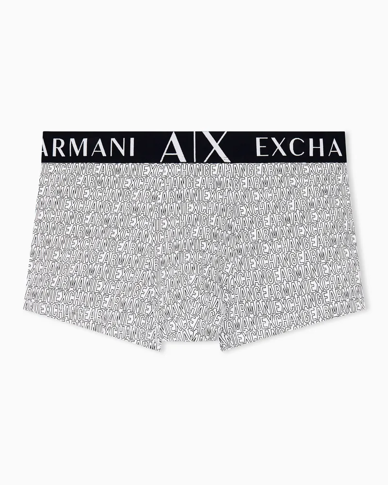 Armani Exchange Boxershorts Regular Fit aus Baumwolljersey mit Muster Weiß