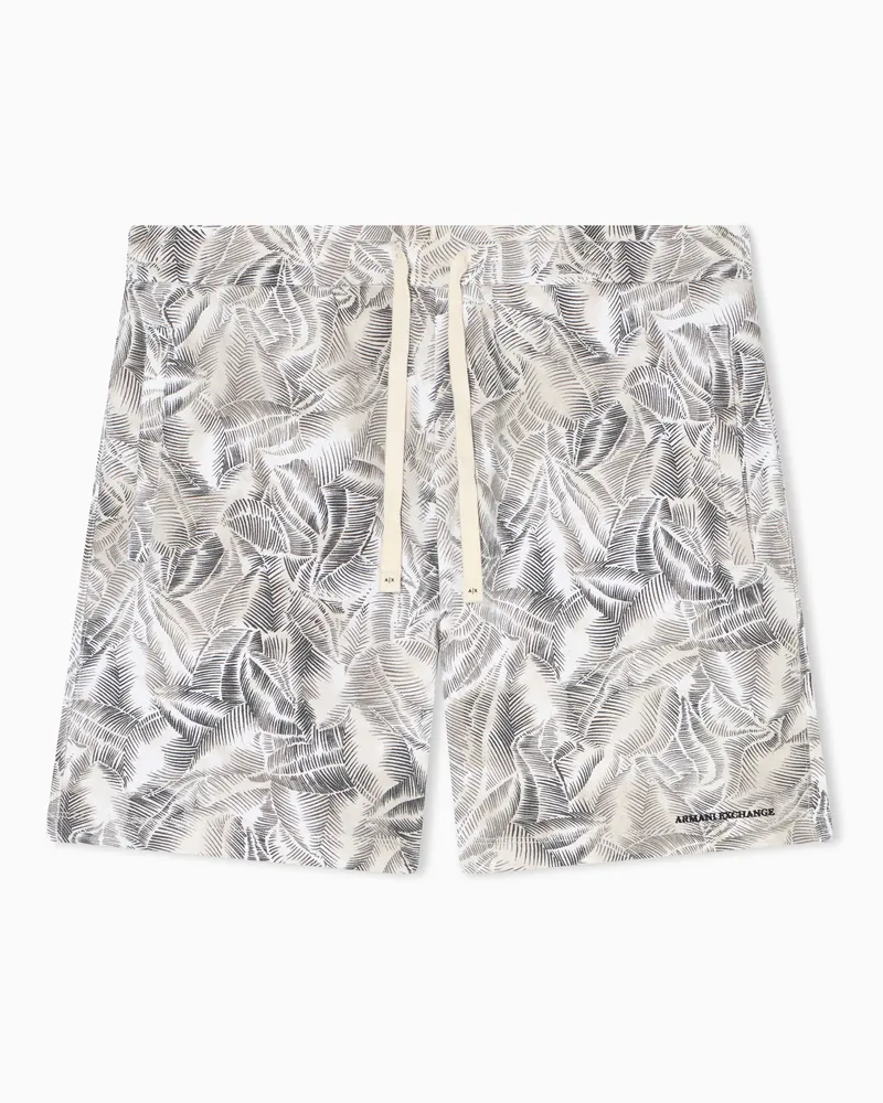 Armani Exchange Comfort Bermuda shorts in Cotton French Terry Beige