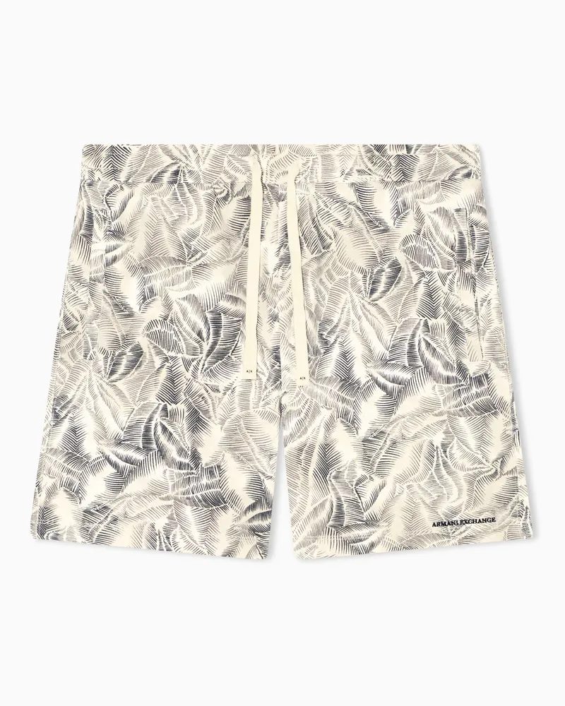 Armani Exchange Comfort Bermuda shorts in Cotton French Terry Beige