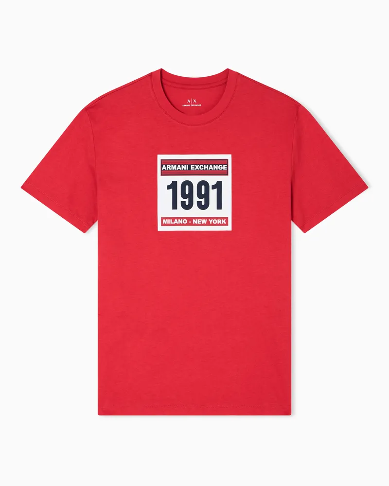 Armani Exchange T-Shirt mit normaler Passform 1991 Rot