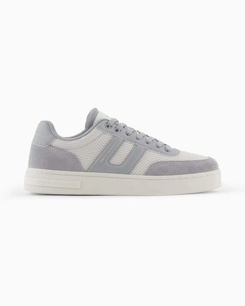 Armani Exchange Mesh-Sneaker mit kontrastierenden Einsätzen Grau