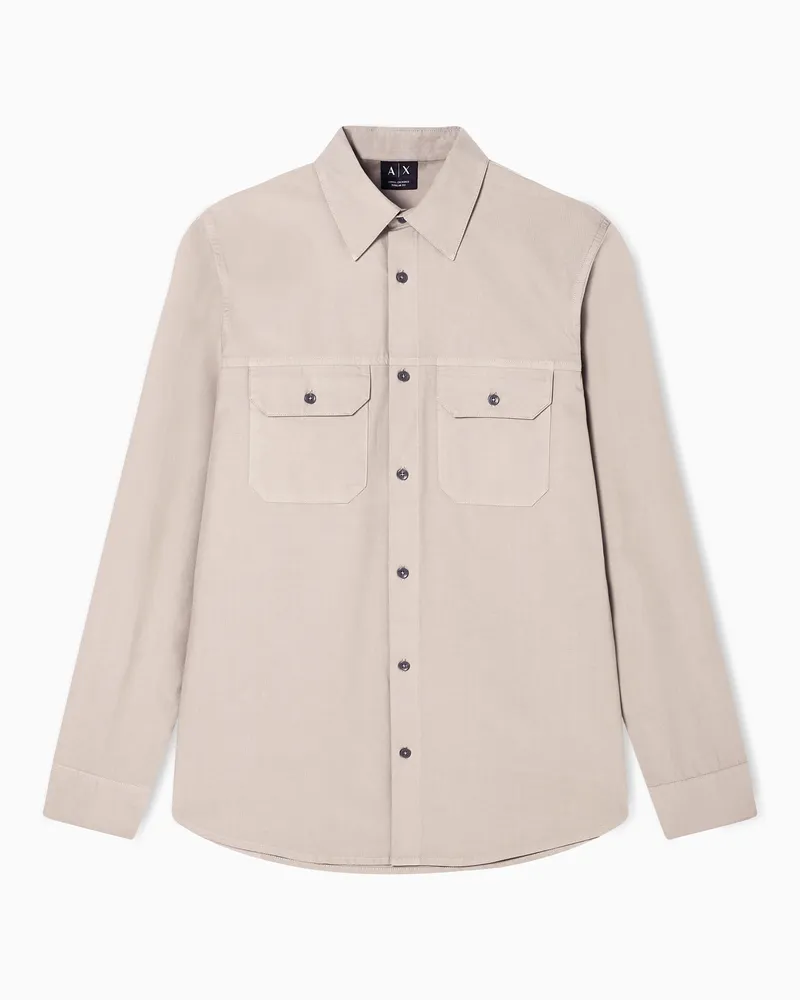 Armani Exchange Baumwoll-Ripstop-Hemd Beige