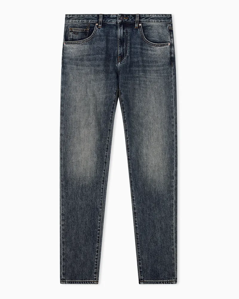 Armani Exchange 5-Pocket-Jeans mit schmaler Passform und Used-Look Blau