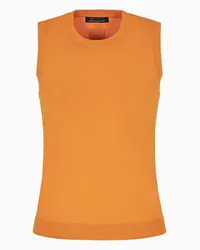 Armani Exchange Oberteil Aus Recyceltem Strick mit Asv-monogramm-aufnäher Orange