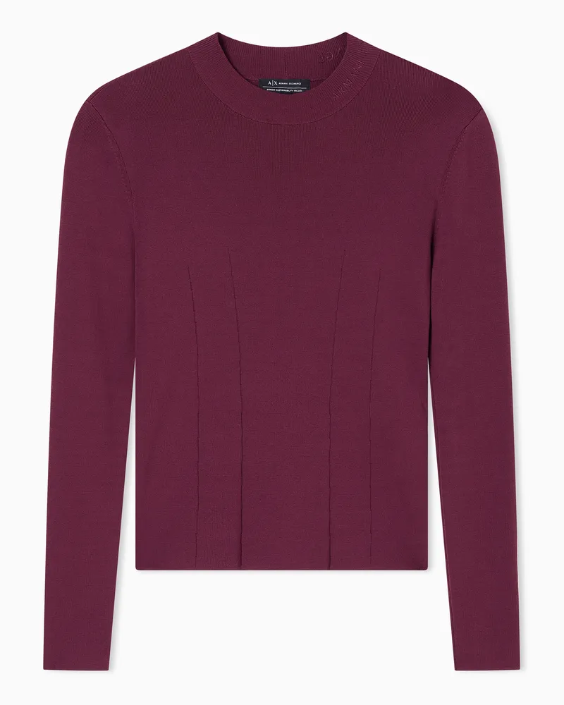 Armani Exchange Pullover mit breiter Rippe Burgunderrot