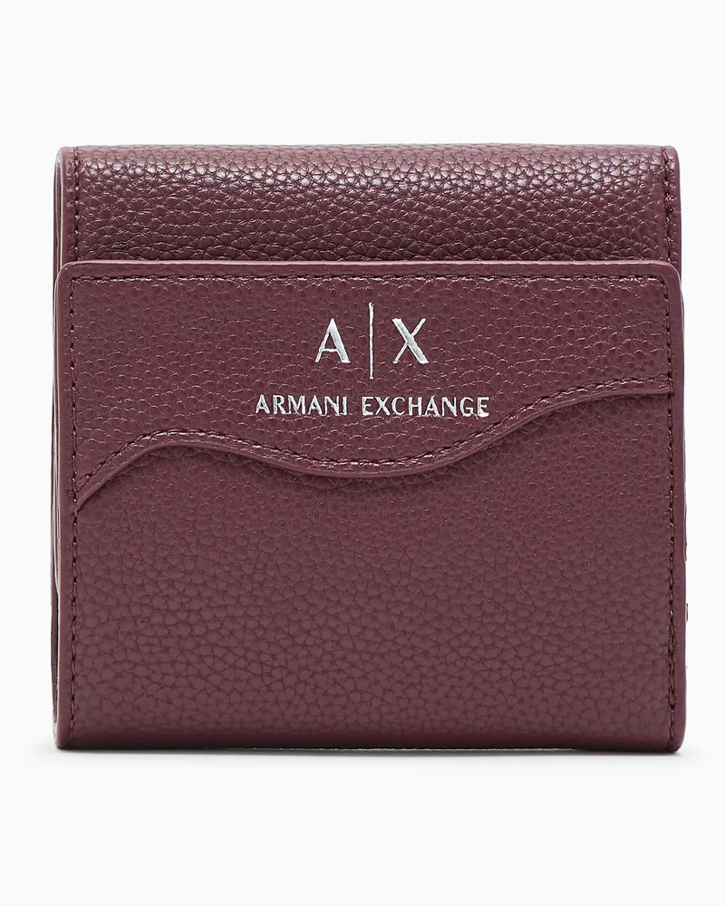 Armani Exchange Mini-Geldbörse mit geformten Nähten Burgunderrot