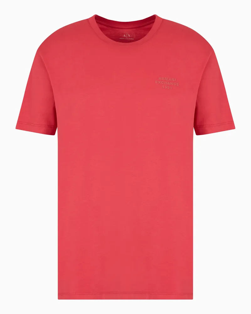 Armani Exchange Basic-T-Shirt mit normaler Passform Rot