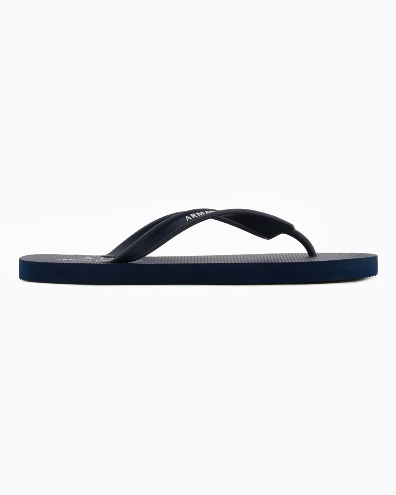 Armani Exchange Flip-Flops aus Gummi Blau