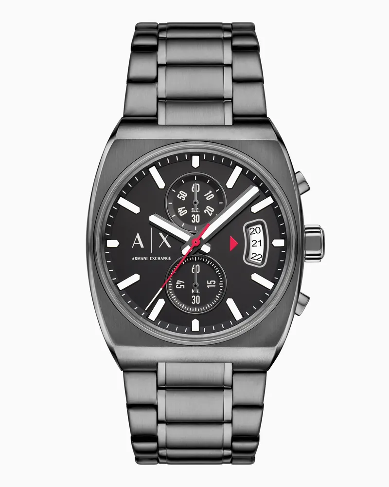 Armani Exchange Anthrazitfarbener Chronograph aus Edelstahl Mehrfarbig