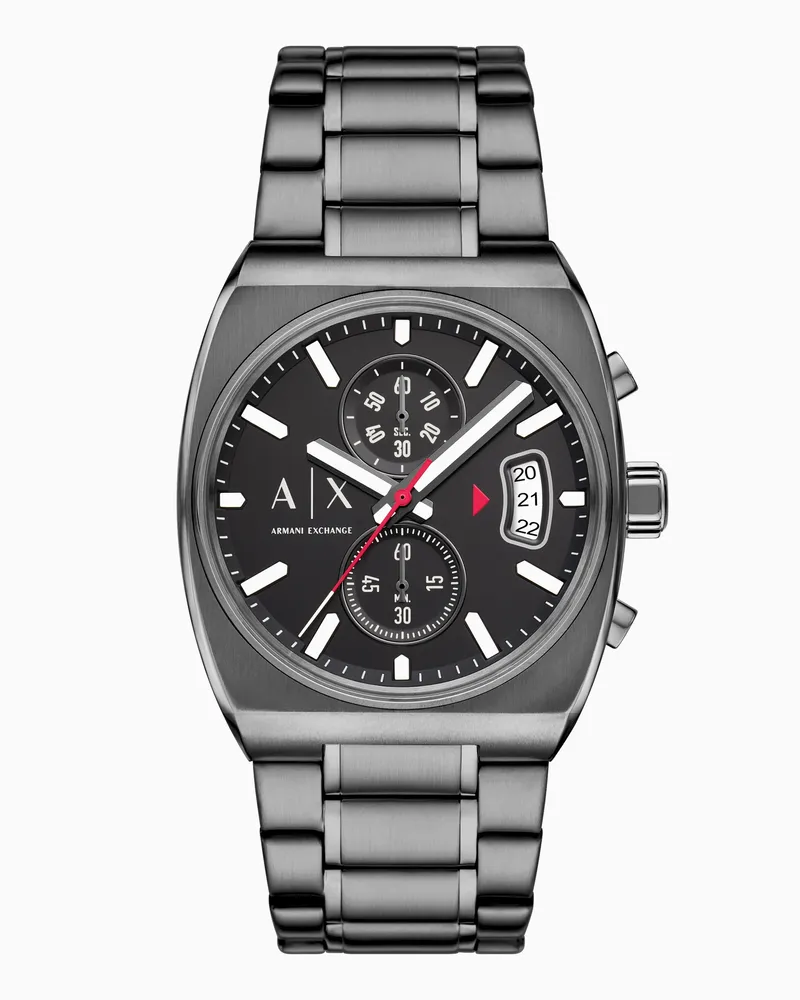 Armani Exchange Anthrazitfarbener Chronograph aus Edelstahl Mehrfarbig