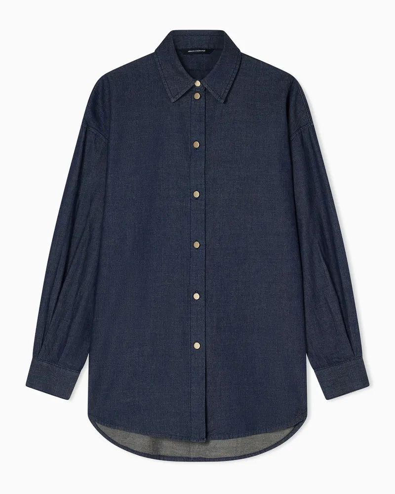 Armani Exchange Chambray-Stoffhemd Blau