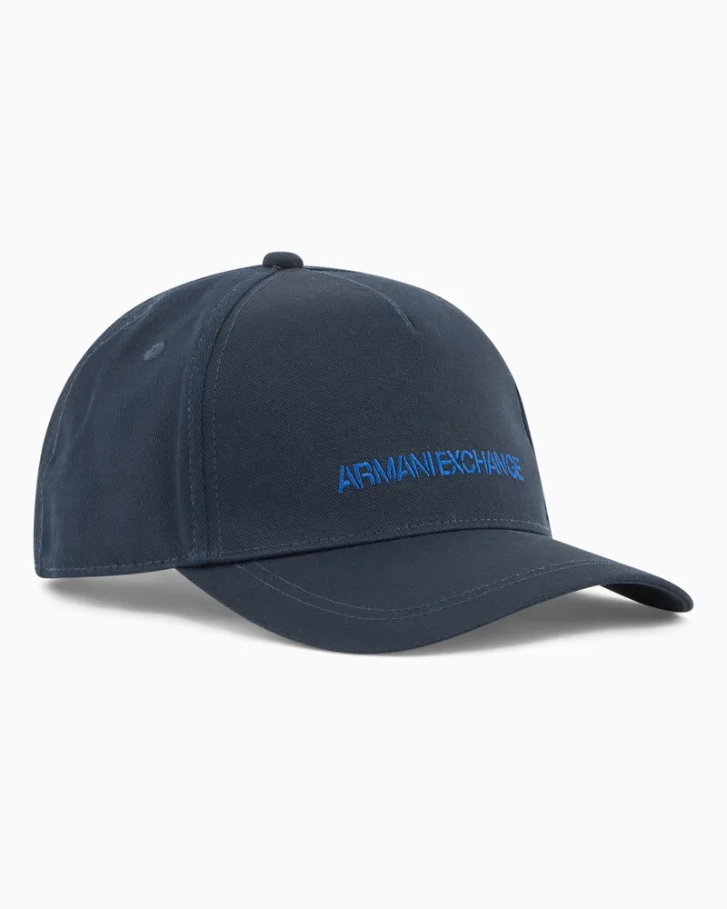Armani Exchange Schirmmütze mit Logoschriftzug Marineblau