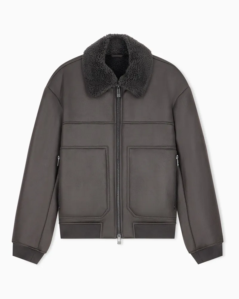 Armani Exchange Blousonjacke mit normaler Passform aus Polyamid und Elastan Braun