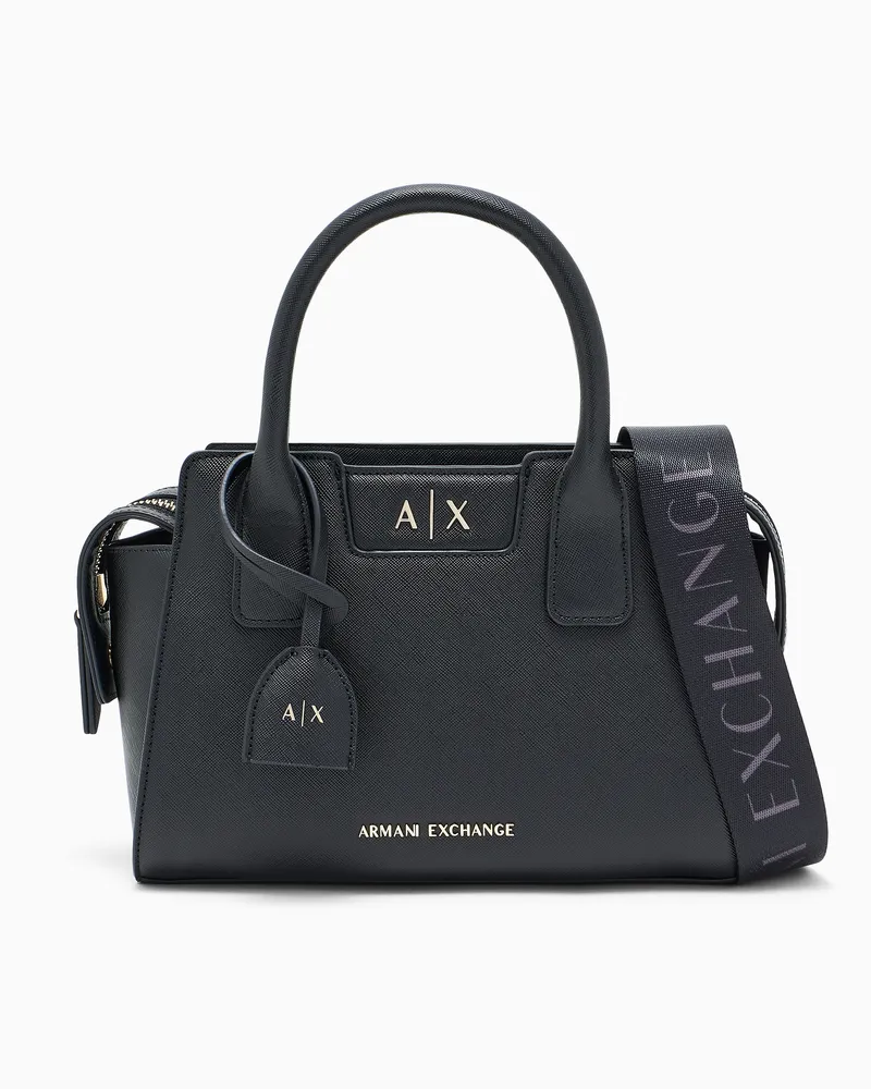 Armani Exchange Strukturierte Handtasche mit abnehmbarem Schulterriemen Schwarz