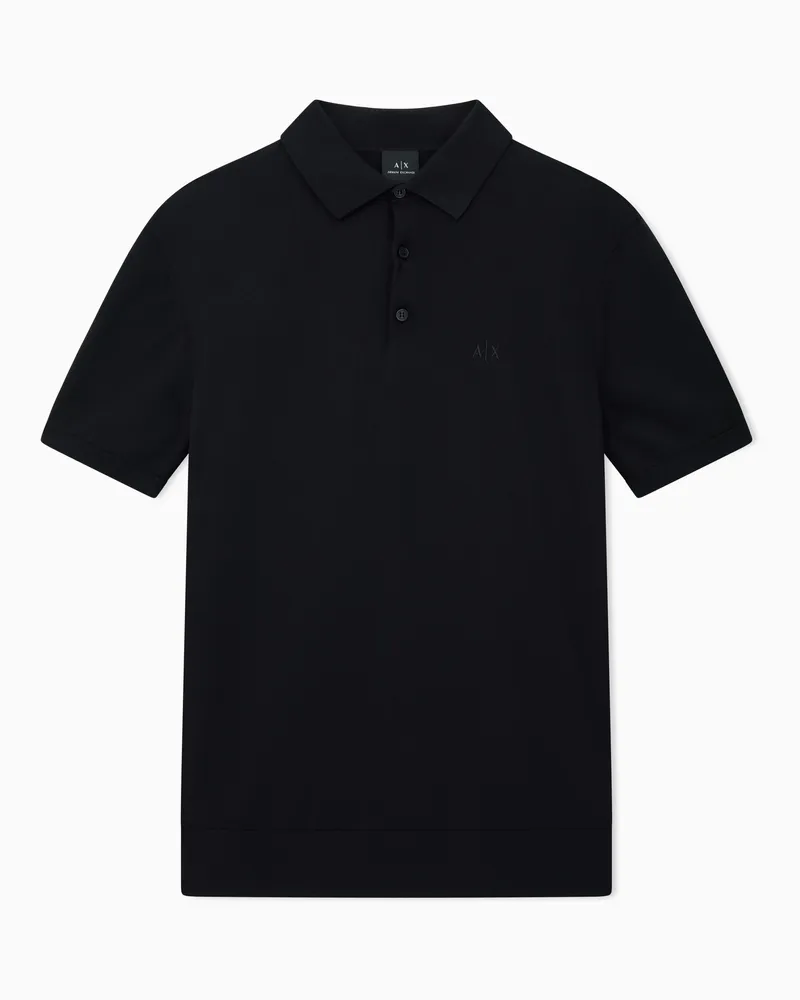 Armani Exchange Piqué-Poloshirt mit kontrastierenden Details Schwarz
