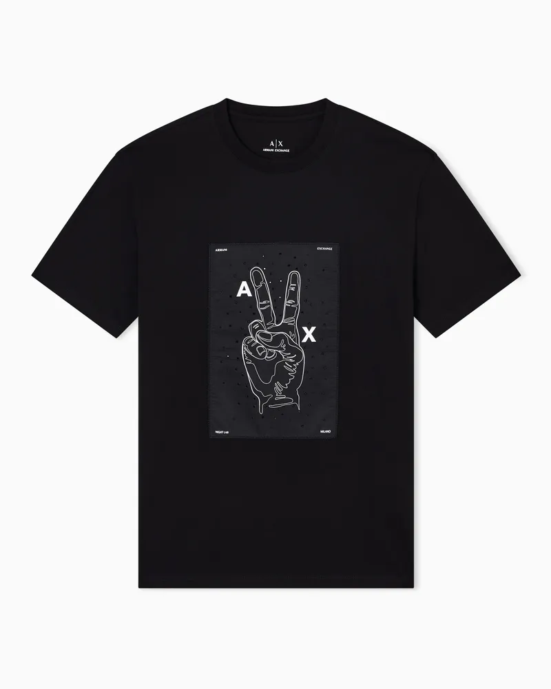 Armani Exchange Regular Fit T-Shirts Schwarz