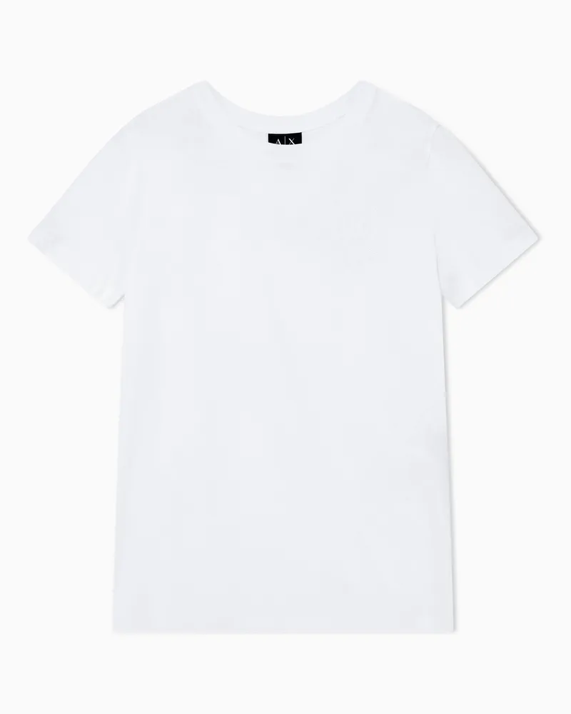 Armani Exchange T-Shirt Crossover im Regular Fit aus Baumwolljersey Weiß