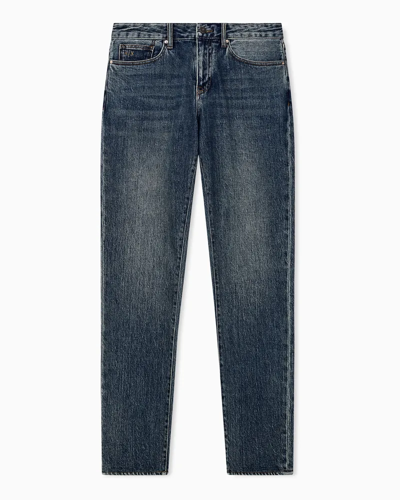 Armani Exchange 5-Pocket-Jeans im Slim Fit aus Stretch-Denim mit Waschung Blau