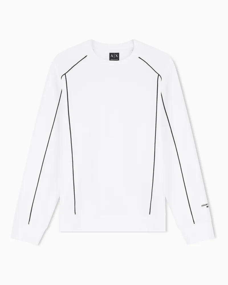 Armani Exchange Sophisticated Comfort Crewneck Interlock Sweatshirt Weiß