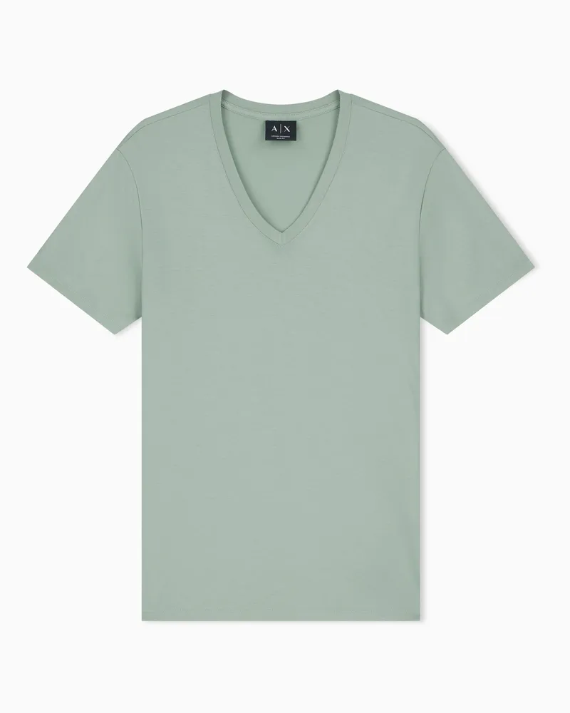Armani Exchange T-Shirt im Slim Fit aus Pima-Baumwolljersey Grün